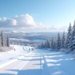 Sífutópályák Lillehammerben, Nordseter és Sjusjøen környékén, hóval borított táj.