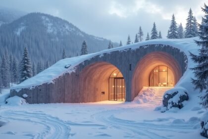 Fjellhallen, az olimpiai barlangcsarnok Gjøvikban, Norvégiában.