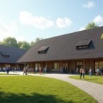 Eiktunet Kultúrtörténeti Múzeum Gjøvik közelében, hagyományos épületek.