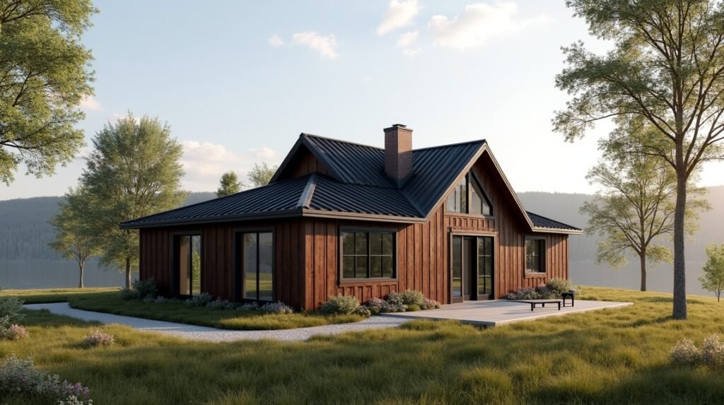 A Kaufmann ház Gjøvikban, gyönyörű faépület Mjøsa-partján.