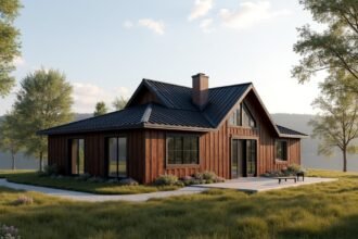 A Kaufmann ház Gjøvikban, gyönyörű faépület Mjøsa-partján.