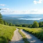 Gyönyörű kilátás a Toten-öbölre a Bergstoppenről Gjøvikben