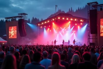 Zenei fesztivál Gjøvikben élő zenekarral és közönséggel.