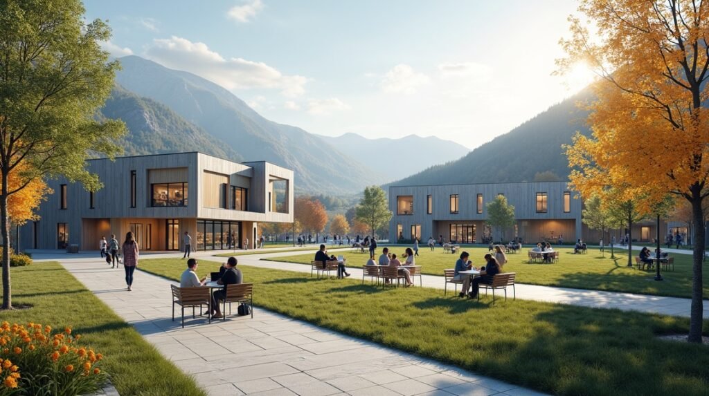 Gjøvik NTNU kampusz diákélet és szabadidő a természetben.