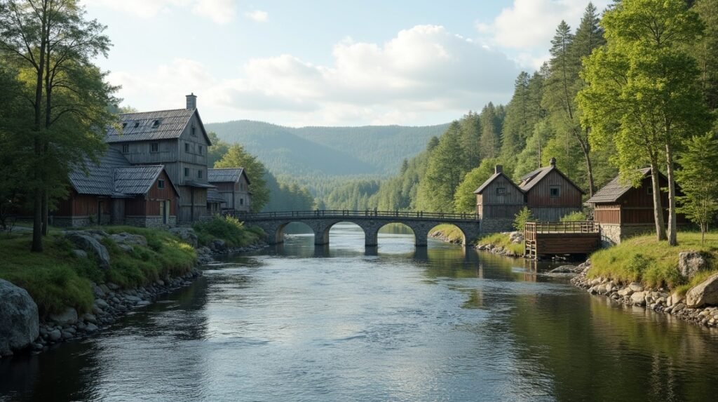 Kapitelleva partjai és régi fűrészmalmok Norvégiában