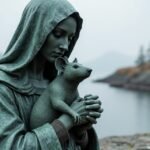 A Patkányos Szűz szobra Skienben, Norvégiában.