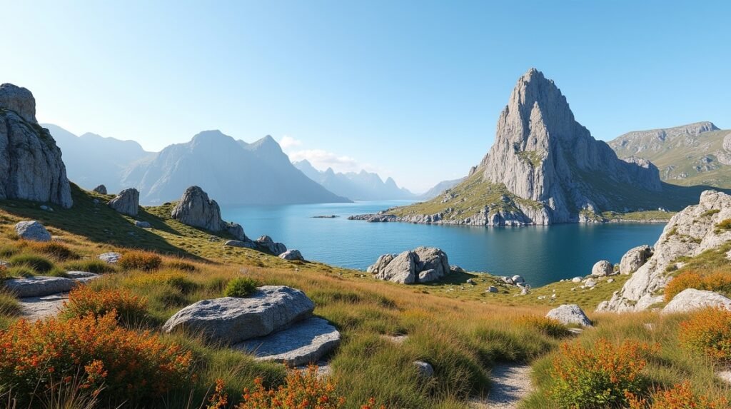 Természetes táj Skien közelében, Gea Norvegica Geopark szépségei