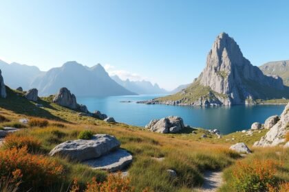 Természetes táj Skien közelében, Gea Norvegica Geopark szépségei
