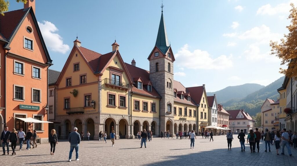 Porsgrunn Városháza előtti tér turisztikai látnivalók