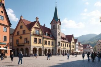 Porsgrunn Városháza előtti tér turisztikai látnivalók