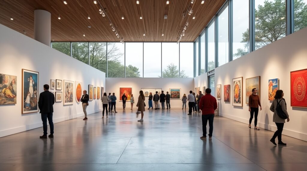 A Porsgrunn Művészeti Egyesület galériája kortárs kiállításokkal.