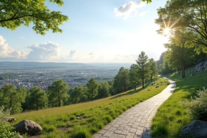 Panoráma a Mule Varde parkból Porsgrunn városára
