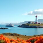 Jomfruland sziget világtornya Porsgrunn mellett, komp járattal elérhető.