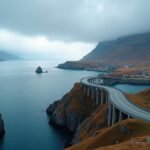 Kilátás a Norvég Atlanti útra és a tengerre Molde közelében.