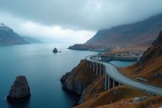 Kilátás a Norvég Atlanti útra és a tengerre Molde közelében.