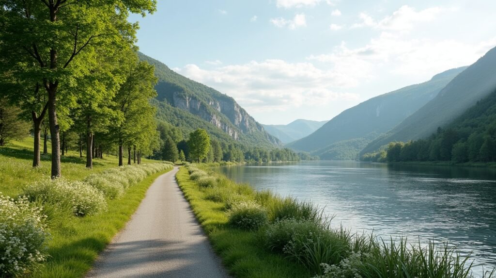 Séta a Numedalslågen partján Kongsberg környékén