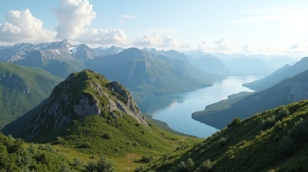 Jonsknuten csúcs panorámája Kongsberg környékén Norvégiában