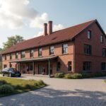 A Kongsberg Fegyvergyár Múzeuma épülete és környezete