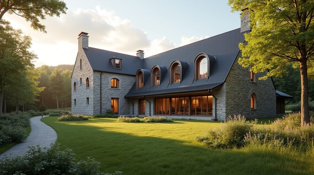 Ringve Zenei Múzeum épülete Trondheimben, gyönyörű környezetben.