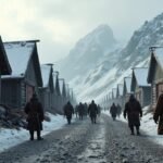 Havas bányászváros Kongsbergben, norvég történelmi helyszínen.