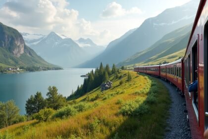 Vonatút Oslóból Kongsbergbe gyönyörű fjordok és hegyek között.