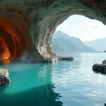 Grottebadet barlangfürdő képe Harstadban, Norvégiában