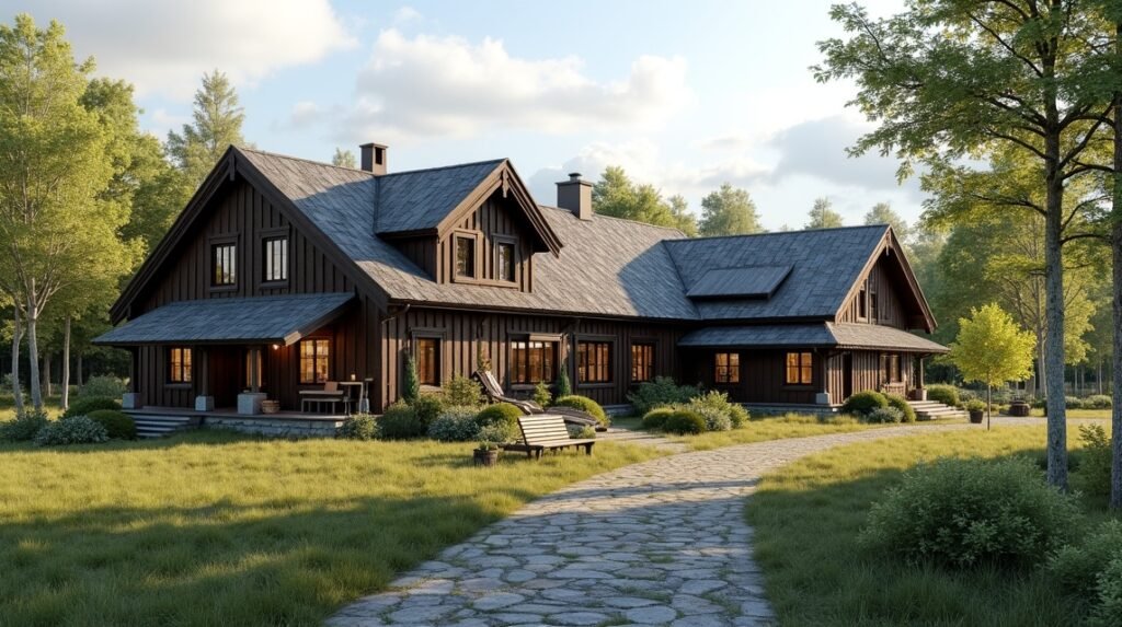 Røkenes Gård, történelmi farm Harstadban, Norvégiában.