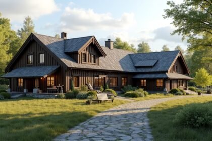 Røkenes Gård, történelmi farm Harstadban, Norvégiában.