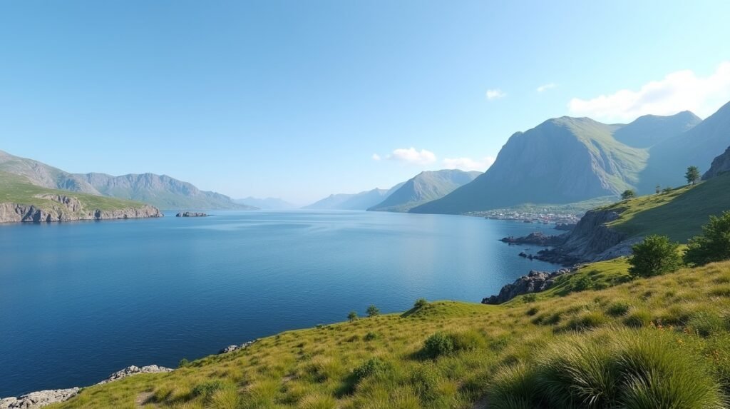 Elgsnes félsziget gyönyörű tája Harstad közelében Norvégiában