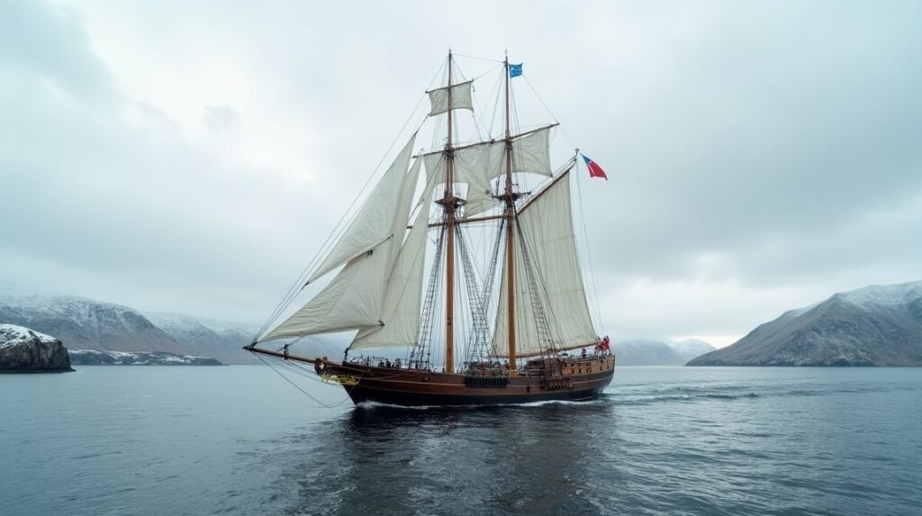 Anna Rogde vitorlás, a világ legrégebbi szkúnere Harstad közelében