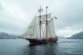 Anna Rogde vitorlás, a világ legrégebbi szkúnere Harstad közelében