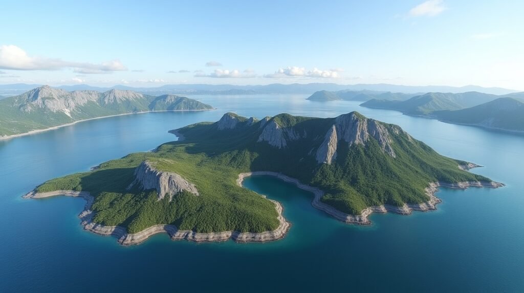 Hinnøya sziget légi felvétel, Norvégia gyönyörű természete