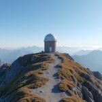 A Haldde csúcs obszervatóriuma gyönyörű tájban Norvégiában.