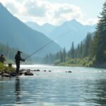 Pescuit în natura spectaculoasă a râului Alta, Norvegia