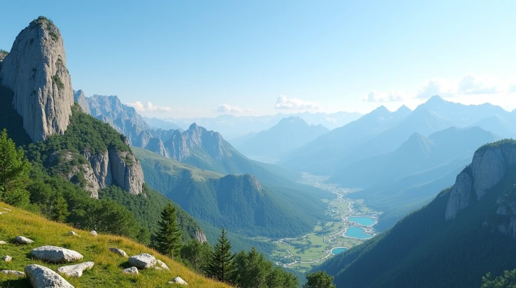 Fenséges kilátás az Alta-fjordra a Komsa-hegy kilátóból Norvégiában