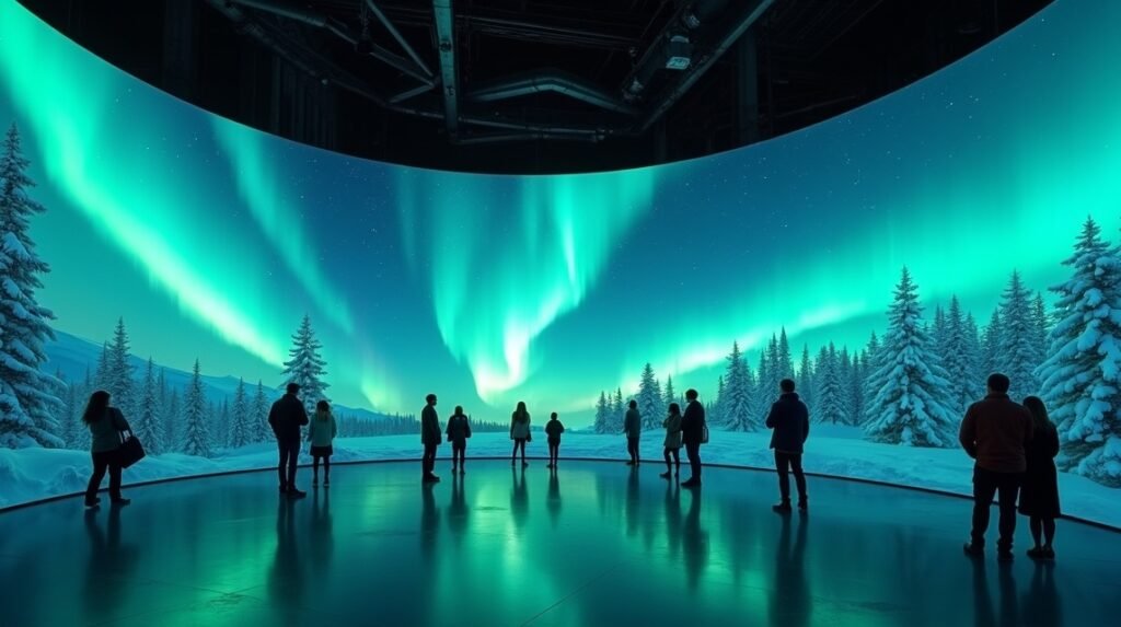 Interaktív kiállítás az északi fényekkel Borealis Alta-ban