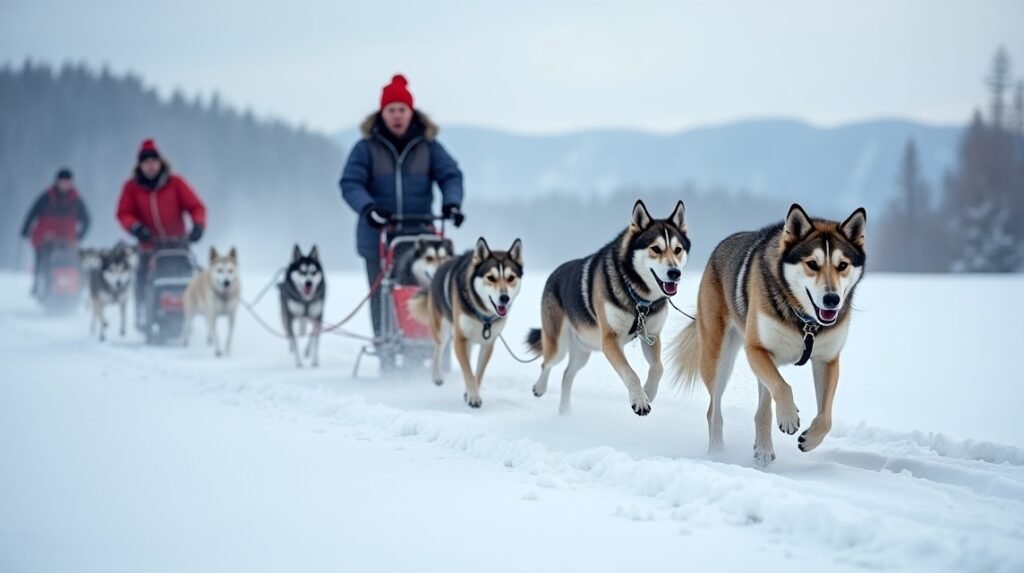Kutyaszánverseny a Finnmarksløpet eseményen, Norvégiában