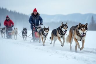 Kutyaszánverseny a Finnmarksløpet eseményen, Norvégiában