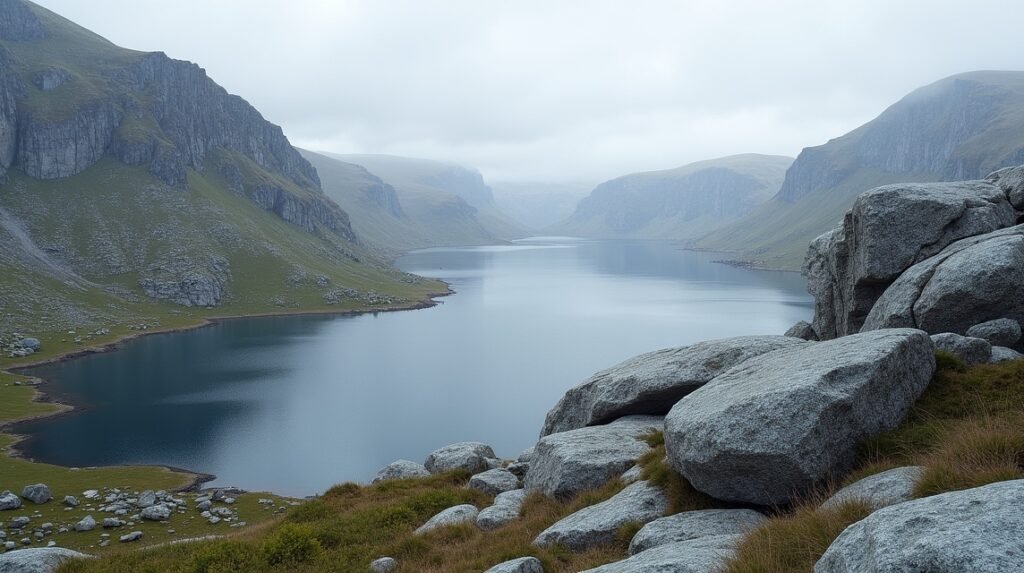 A Verdenssvaet sziklafelület lenyűgöző fjorddal Narvik közelében