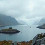 Beisfjord fjord and the dramatic landscape of Narvik, Norvégia.