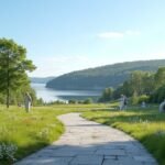 Midtåsen szoborpark festői kilátása Sandefjordban, Norvégia