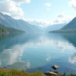 Goksjø tó festői tája Sandefjordban, Norvégiában.