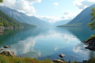 Goksjø tó festői tája Sandefjordban, Norvégiában.