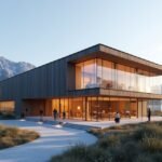 A Hjertnes Kulturális Ház modern épülete Sandefjordban.