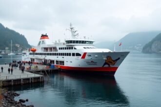 Color Line komp Sandefjordból Strömstadba tengerparti panorámával