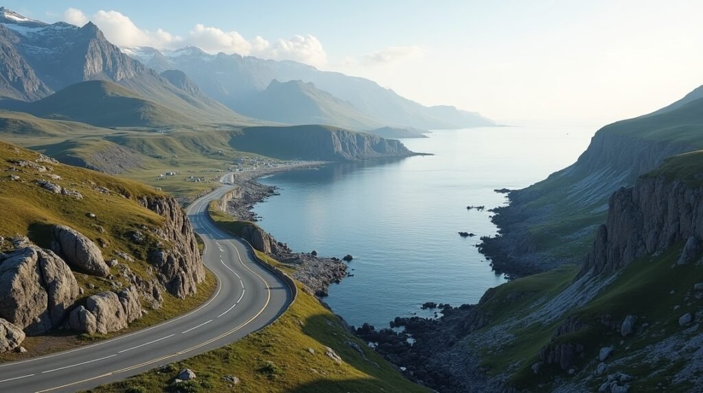 Az Atlanti út gyönyörű panorámája Kristiansund közelében, Norvégiában.