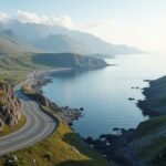 Az Atlanti út gyönyörű panorámája Kristiansund közelében, Norvégiában.