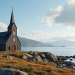 Nordlandet templom Kristiansundban modern faépítészettel és panorámával