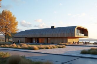 Quale ház Kristiansundban, modern kulturális központ Norvégiában.