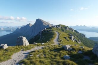 A Freikollen csúcs gyönyörű kilátása Norvégia fjordjaira.
